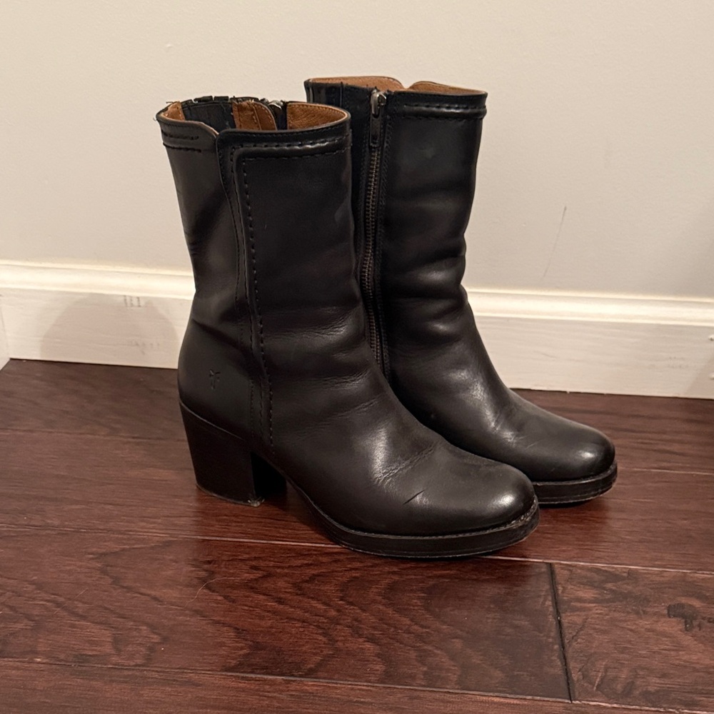 Frye Black Heeled Boots